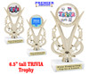 Trivia trophy.  6"tall with choice of insert design.  Great award for your Family Game Nights and Trivia contests!  h415