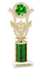 St. Patricks trophy.  Great trophy for your pageants, events, contests and more!   Green column H414