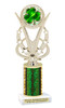 St. Patricks trophy.  Great trophy for your pageants, events, contests and more!   Green column H415