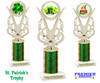 St. Patricks trophy.  Great trophy for your pageants, events, contests and more!   Green column H415