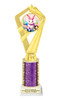 Easter theme Trophy. Choice of column color and height.  Great award for your pageants, events, competitions, parties and more. ph111