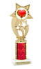 Valentine theme trophy.  Great trophy for your pageants, events, contests and more!   Red column ph54