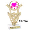 Valentine theme  Trophy.   Great award for your pageants, events, competitions, parties and more. h414