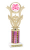 Valentine theme trophy.  Great trophy for your pageants, events, contests and more!  Pink column h414