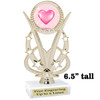 Valentine theme  Trophy.   Great award for your pageants, events, competitions, parties and more. h415