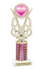  Valentine theme trophy.  Great trophy for your pageants, events, contests and more!  Pink column h415