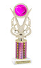  Valentine theme trophy.  Great trophy for your pageants, events, contests and more!  Pink column h415