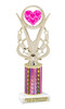  Valentine theme trophy.  Great trophy for your pageants, events, contests and more!  Pink column h415