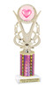  Valentine theme trophy.  Great trophy for your pageants, events, contests and more!  Pink column h415