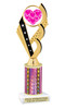 Valentine theme trophy.  Great trophy for your pageants, events, contests and more!  Pink column ph104