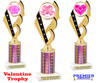 Valentine theme trophy.  Great trophy for your pageants, events, contests and more!  Pink column ph104