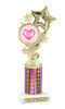 Valentine theme trophy.  Great trophy for your pageants, events, contests and more!  Pink column f649