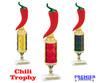 Chili themed trophy - great for your chili contests, BBQ competitions and more.  Height starts at 10" tall  Red