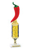 Chili themed trophy - great for your chili contests, BBQ competitions and more.  Height starts at 10" tall  Red