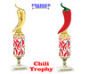 Chili themed trophy - great for your chili contests, BBQ competitions and more.  Height starts at 10" tall  sub