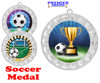 Soccer medal. Choice of 5 designs. Great for your Soccer teams, schools, rec departments 935s