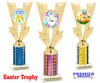 Easter theme Trophy. Choice of column color and height.  Great award for your pageants, events, competitions, parties and more. 92746