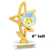 Easter theme trophy.  Festive award for your Easter pageants, contests, competitions and more. 6" tall   91576