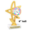 Easter theme trophy.  Festive award for your Easter pageants, contests, competitions and more. 6" tall   91576