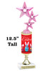 Easter theme trophy.  Festive award for your Easter pageants, contests, competitions and more.  stem pink 3 stars