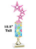 Easter theme trophy.  Festive award for your Easter pageants, contests, competitions and more.  stem pink 3 stars