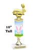 Easter theme trophy.  Festive award for your Easter pageants, contests, competitions and more.  stem Bunny