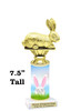 Easter theme trophy.  7.5" tall Festive award for your Easter pageants, contests, competitions and more.  sub Bunny