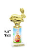 Easter theme trophy.  7.5" tall Festive award for your Easter pageants, contests, competitions and more.  sub Bunny