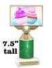 Cupcake themed trophy.  7.5" tall with choice of cupcake artwork.  Includes free engraved trophy plate   (676