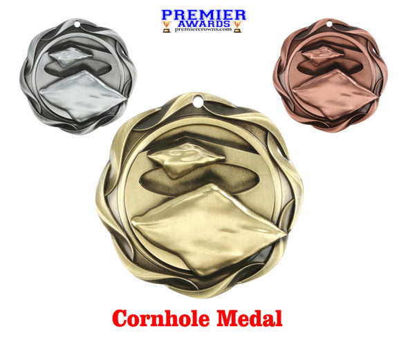 Cornhole Medal.  Choice of Gold, Silver or Bronze.  Great medal for your team events!  (pdu)