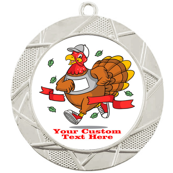 Custom Turkey  Medal - great for your holiday events, pageants, contests and more.  Custom with your text. 940