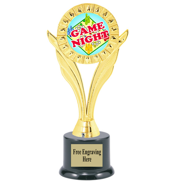 Game Night trophy for your family game nights, parties and more.  6.5" - 8.5" tall.  Ph80 Game Night trophy for your family game nights, parties and more.  6.5" - 8.5" tall.  Ph80