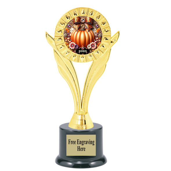  Fall theme trophy.  Great for your Fall events, Thanksgiving pageants, events, contests and more. 6.5" - 8.5" tall.  Ph80