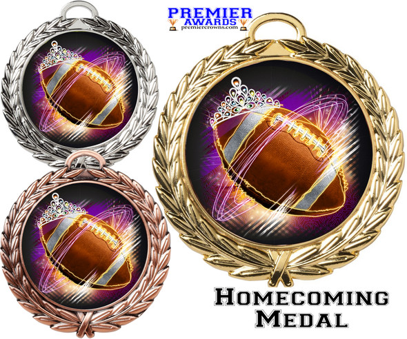 Homecoming Theme Medal.  Great for your escorts, participants, court and queen. Includes free back of medal engraving and neck ribbon.  (md52 Homecoming Theme Medal.  Great for your escorts, participants, court and queen. Includes free back of medal engraving and neck ribbon.  (md52