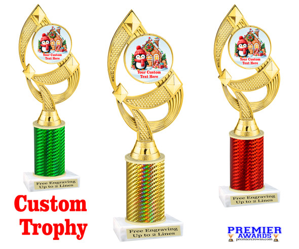 Custom Gingerbread House trophy.  Great for your for your Gingerbread Baking and decorating contest.   Choice of color and trophy height..  ph108