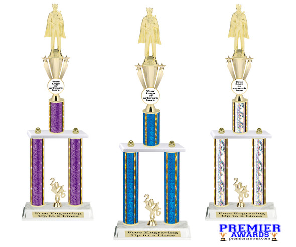 Custom  2 Column Trophy - Available in multiple heights and column colors.  Height starts at 20 inches. Upload your logo.  King