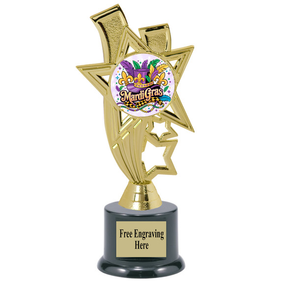 Mardi Gras Theme trophy.  Great trophy for your pageants, events, contests and more!   ph81