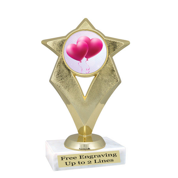 Valentine - Heart Theme trophy.  Great trophy for your pageants, events, contests and more!   5086G