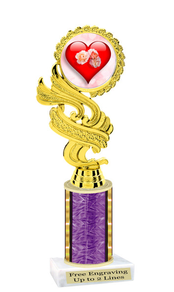 Valentine - Heart theme trophy.   Great trophy for your Valentine events, costume contests, pageants and more. ph40