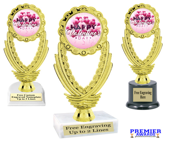 Valentine - Heart Theme trophy.  Great trophy for your pageants, events, contests and more!   ph44