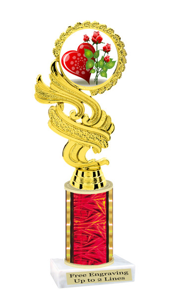 Valentine - Heart theme trophy.   Great trophy for your Valentine events, costume contests, pageants and more. ph40-2