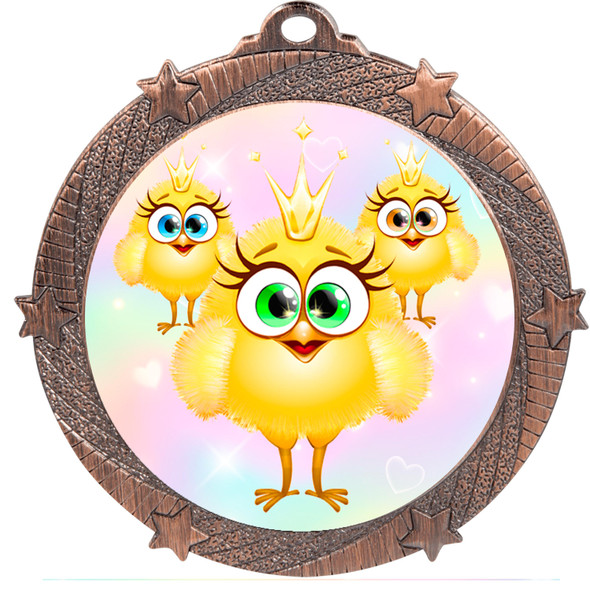 Easter Chicks with crown medal for your Easter themed events, pageants, contests and more.  Available in gold, silver or bronze finish.  950