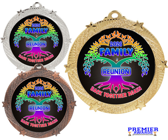 Family Reunion medal available in gold, silver or bronze. Great for your Family Reunion games, contests, activities and more