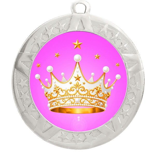 Crown theme medal available in gold, silver or bronze. Great for your Pageants, contests, activities and more
