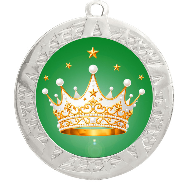 Crown theme medal available in gold, silver or bronze. Great for your Pageants, contests, activities and more