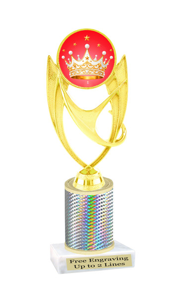 Crown theme trophy.   Great for your Pageants, contests, activities and more  Choice of color and trophy height. 