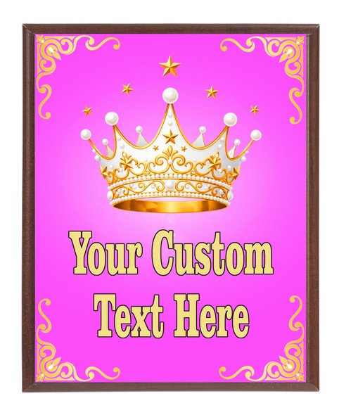 Custom Full Color Plaque.  Choice of black or brown plaque with full color plate.  5 Plaques sizes available 