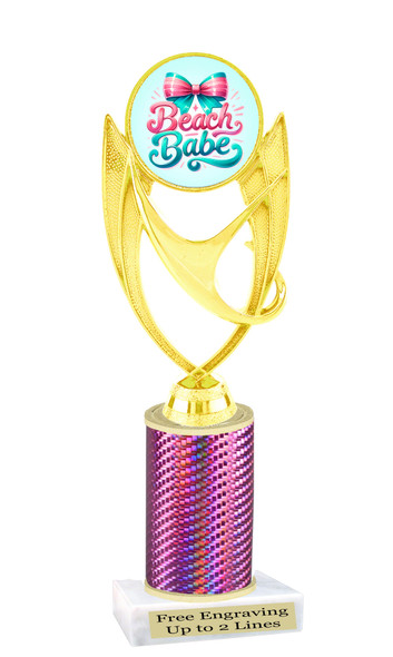 Beach theme trophy.   Great for your Pageants, contests, activities and more  Choice of color and trophy height. 