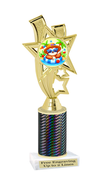 Summer theme trophy.   Great for your Pageants, contests, activities and more  Choice of color and trophy height. 