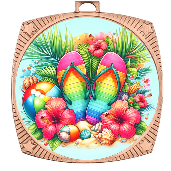 Flip Flop theme medal available in gold, silver or bronze. Great for your Pageants, contests, activities and more
